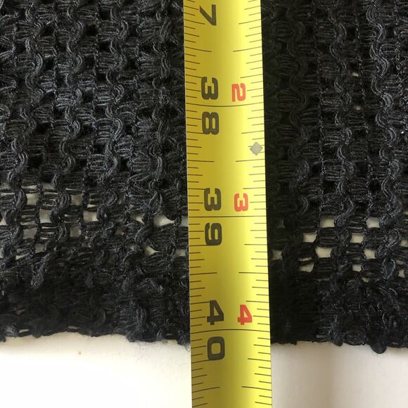 Steve Madden Women's Open Weave Short Sleeve Black Cover up OS Fits Most NWT - Picture 7 of 13